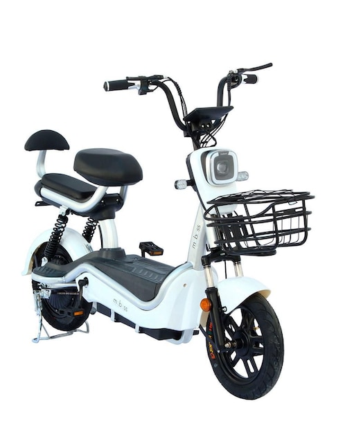 Bicicleta eléctrica Moboss zm500 blanco urbana rodada 14