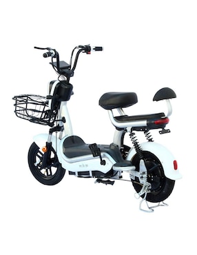 Bicicleta eléctrica moboss zm500 blanco urbana rodada 14