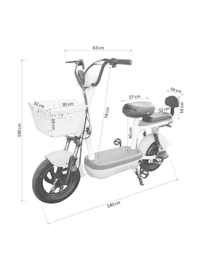 Bicicleta eléctrica Moboss BS-01 Urbana rodada 14