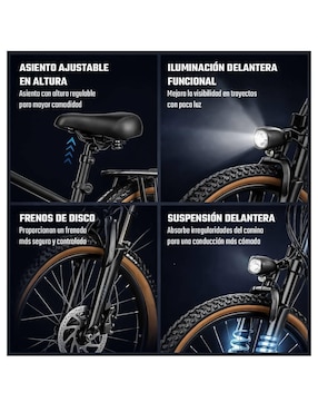 Bicicleta eléctrica Centurfit mkz-bizm26ionneg multidisciplina rodada 26