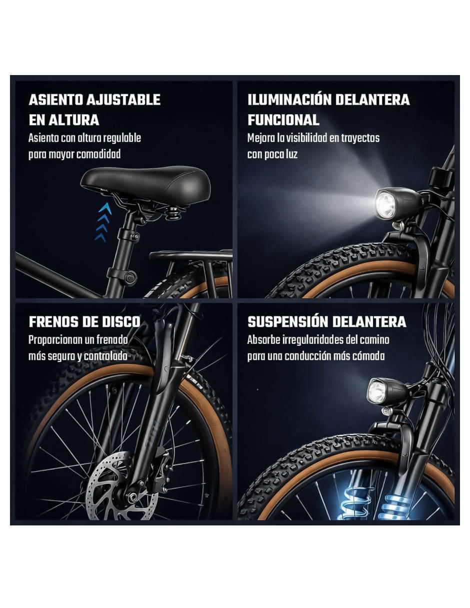 Bicicleta eléctrica mkz-bizm26ionneg multidisciplina rodada 26 7